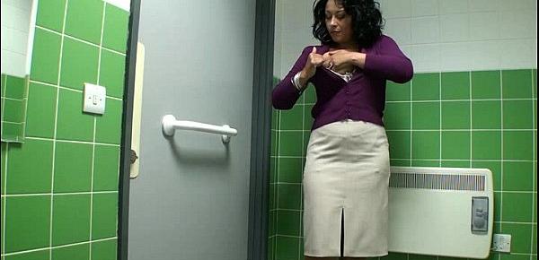  Danica Collins (Donna Ambrose) In Public Toilet